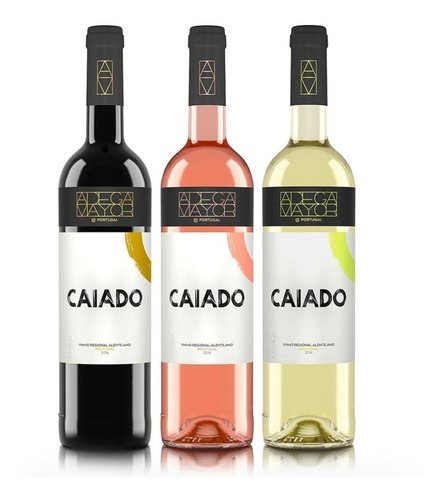 Imagem 1 de 2 de Kit 03 Vinhos Português Caiado Tinto, Rosé E Branco - 750ml