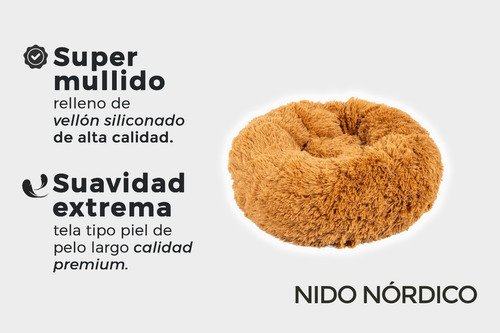 Catre Para Perro Nido Nórdico Colchon Moises Cama Eggys X L Color Camel/tostado