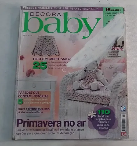 comprar Revista Decora Baby Móveis De Fibra + 25 Ambientes + Paredes