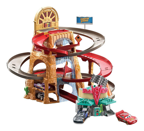 Mattel Disney Cars Toys And Track Set, Radiator Springs Moun