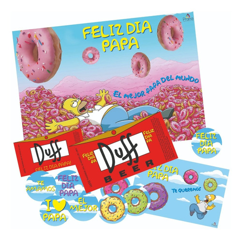 Kit Imprimible Simpsons Dia Del Padre Pdf Digital Etiqueta 