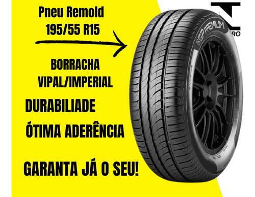 Pneu Remold Eco Cinturado 195/55 R15 82 Sl - Kit 2 Unidades