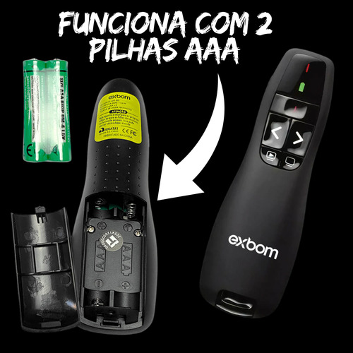 Apresentador Logitech Laser Point Vermelho Rf2.4ghz Slide Nf