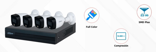 Kit 4 Camaras Fullcolor Bullet 5mp Dvr 5mp Wizsense 2tb