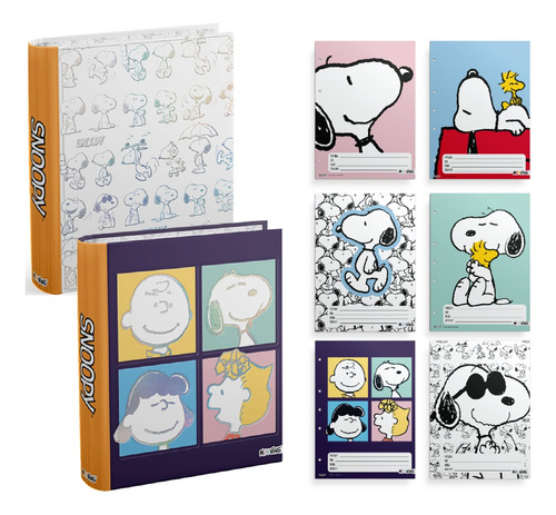 Kit Set Snoopy Carpeta A4 + 6 Separadores Mooving