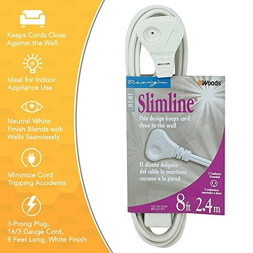 Slimline 2241 Cable De Extension De Enchufe Plano, 3 Hilos,
