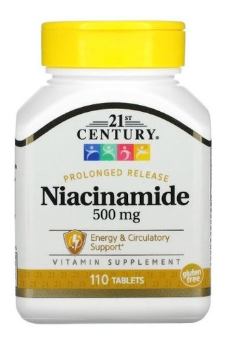 Niacina de liberação prolongada 500 mg 100 ct de sabor neutro de niacinamida Vit B3