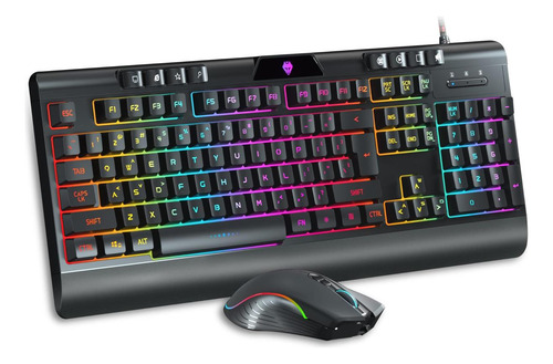 Combo De Teclado De Juegos Y Mouse Con Cable De Qmhaonan, Te