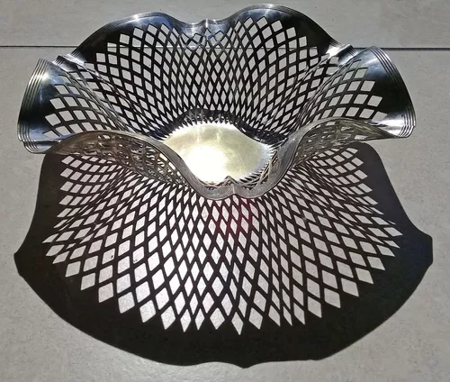 Frutera / panera / centro de mesa metal plateado