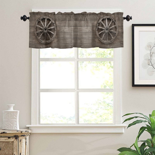 Cenefa Cortina Madera Granero Para Ventana Sala Estar Cocina