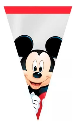 Cone Festa Mickey Mouse 18x30cm - 50 Unidades