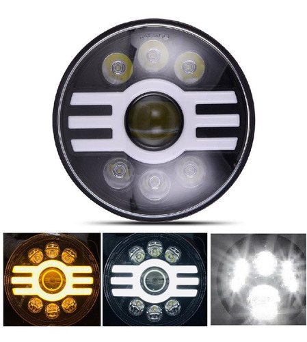 Faro Led 7 PuLG Angel Hypm Jeep Wrangler Toyota Harley Vocho