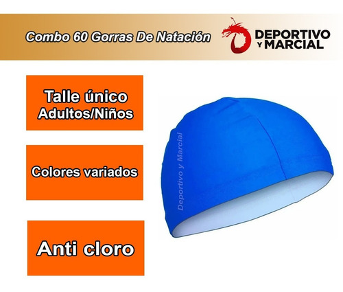 Imagen 3 de 6 de 60 Gorras De Natacion Lycra Nereo Pileta Gorros Mayorista