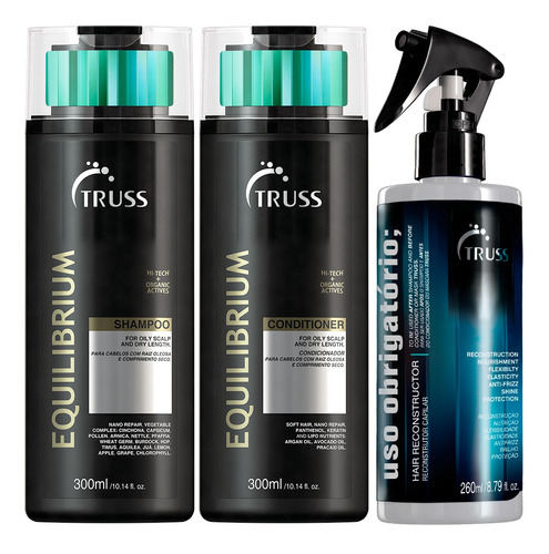 Truss Shampoo + Condicionador Equilibrium + Uso Reconstrutor