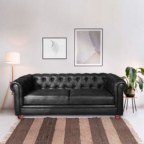 Sofa Florencia 3 Cuerpos Cuero Colorado - Latam Home