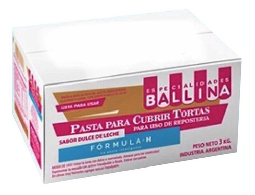 Pasta Para Torta 3 Kg Dulce Leche Formula H Ballina - Cc