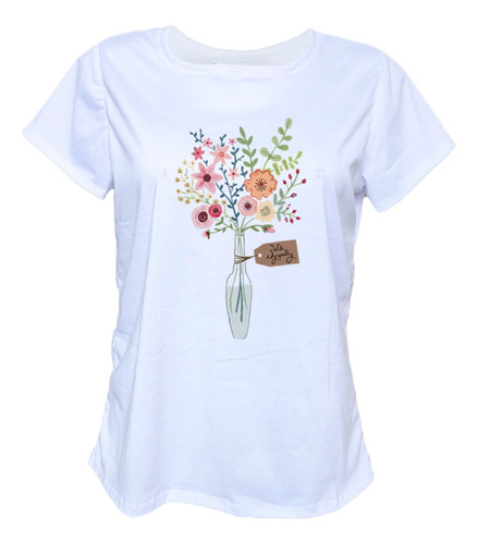 Blusa Playera Ramito De Flores Florero Extra