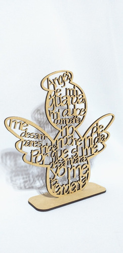 Imagen 2 de 10 de Souvenir Angel De La Guarda 15cm X 20u- Mdf / Fibrofacil