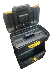 Comprar Caixa de ferramentas Stanley STST18800 de plástico com rodas 45cm x 62cm x 30cm preta e amarela no Mercado Livre