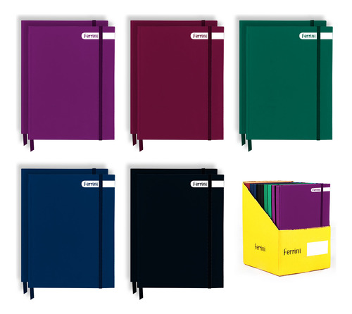 Libreta Francesa Multipropósito Empastada Ferrini 120h 10pza Color Multicolor