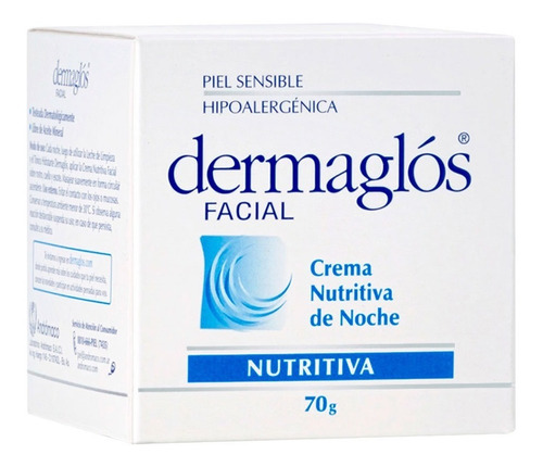 Crema Facial Dermaglós Nutritiva De Noche X 70 G