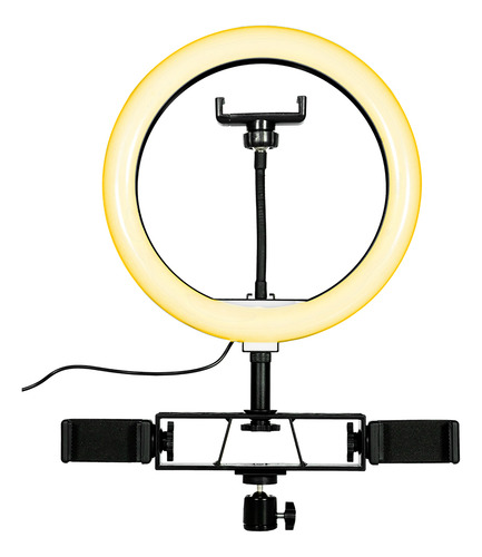Iluminación Gadnic Con Anillo De Luz Y Soporte Con Control Estructura Negro Luz Blanco