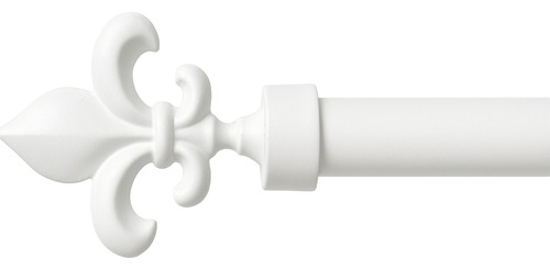 Barral Cortina Ironwood 22mm A Medida De 1 A 4m Linea Nakash Blanco Terminal Flor De Liz