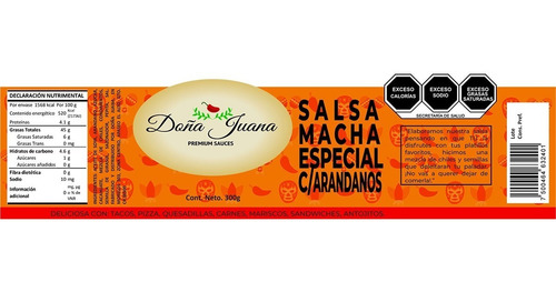 Salsa Macha Dona Juana Con Arándanos Y Semillas 300g