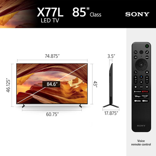 Televisor Sony 85 4k Ultra Hd Smart Google Tv Kd85x77l