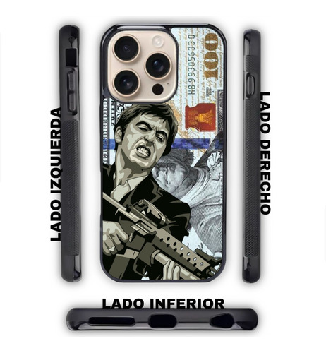Funda Antigolpes Para Iphone Y Otros Tony Montana Scarface 5 Negro Iphone 7/8/se2020/se2022