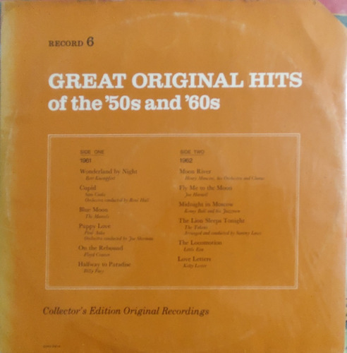 Vinilo Lp De Great Original Hits 50's And 60's N°6 (xx1254