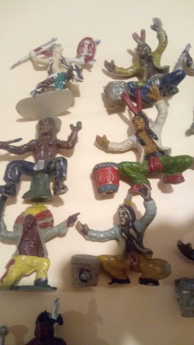 Lote De 10 Soldadito Indios Antiguos De La Década Del 60 L3
