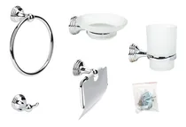 Comprar Set De Accesorios Para Baños 5 Piezas Metalico Toallero Gloa