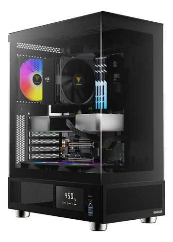 Gabinete de vidro temperado preto Gamdias Atlas E1 Argb Mid Tower