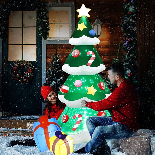 Inflable Navideño Árbol De Navidad Decoración Jardín