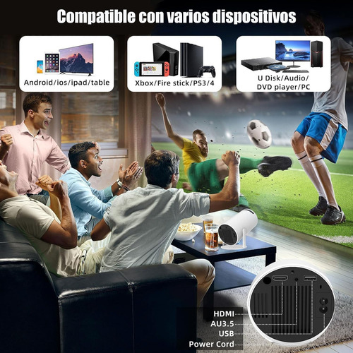 Proyector Profesional Hy300 Portatil Mini Android 1080p Proyector Hy300 Pro 4k Hd Smart Tv Led 8000lm Color Blanco Bluemos 110v/220v