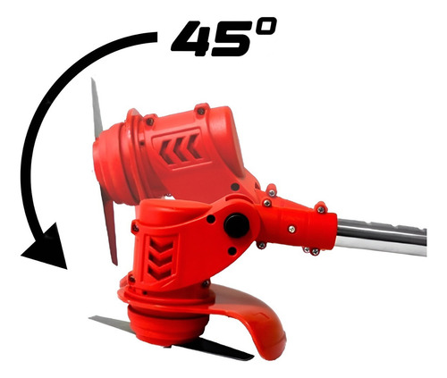Aparador Cortador De Grama Elétrico Á Bateria Roçadeira Cor Vermelho
