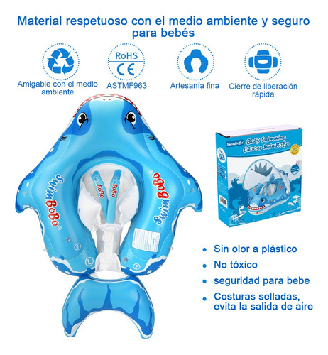 Flotador Bebe 3 Meses - 6 Años Salvavidas Inflable, Tiburón