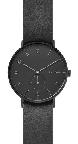 Reloj Skagen Aaren En Acero Inoxidable Y Cuero Negros