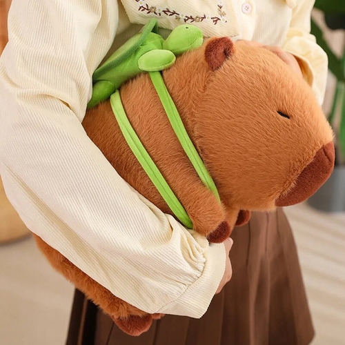 Mochila De Peluche Capibara And Baby Turtle