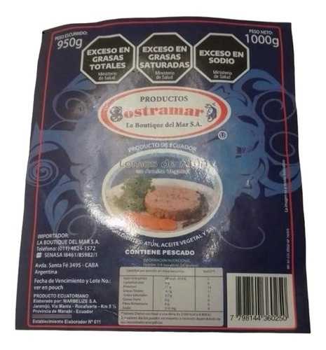 Lomito De Atun En Aceite X1000g- Ostramar