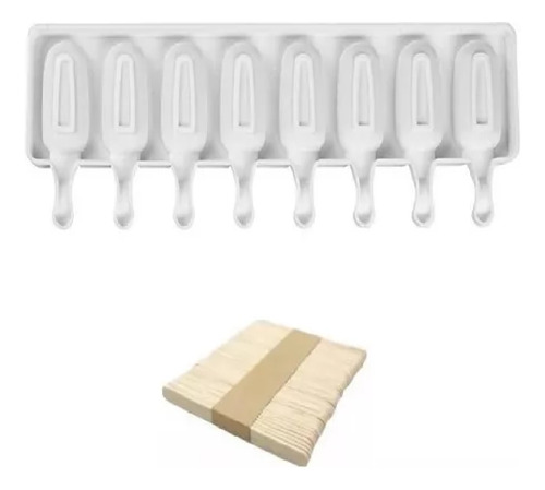 Moldes de silicona para helados 8 paletas color blanco Pastelería CL