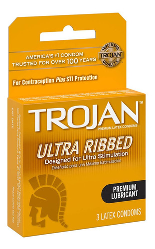 Preservativo Trojan Ultra-acanalado, Látex Lubricado, Tamaño