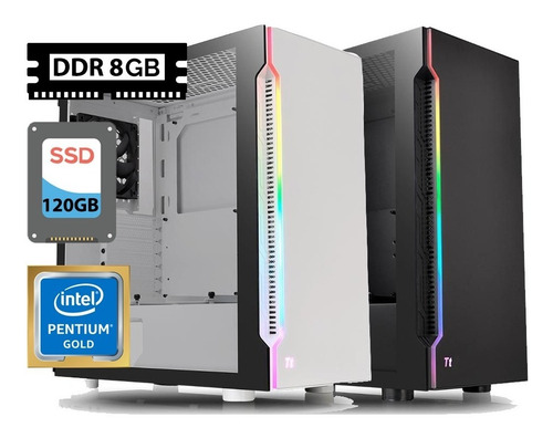 Pc Gamer Intel 3.5ghz, Ssd 120gb, 8gb Ddr, H200 Rgb, 500w