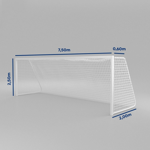 Red De Fútbol 11 4mm Nylon 7.5x2.5x0.6m Uv Gismar - Queofert Blanco