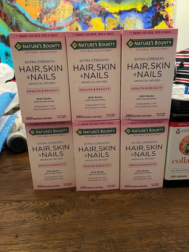 Imagen 4 de 4 de Hair Skin Nails Nature Bounty Biotin 5000 Mcg X 250 Unidades
