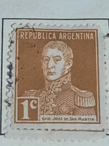 Estampilla Argentina San Martín 1c 006 (a3)