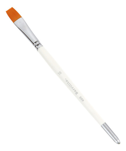 Pincel Plano P Pintura Acrílica Barrilito, Calibre 18- 12 Pz Cerdas Marrón