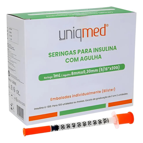 Seringa Insulina 1ml 100un Uniqmed Microagulha