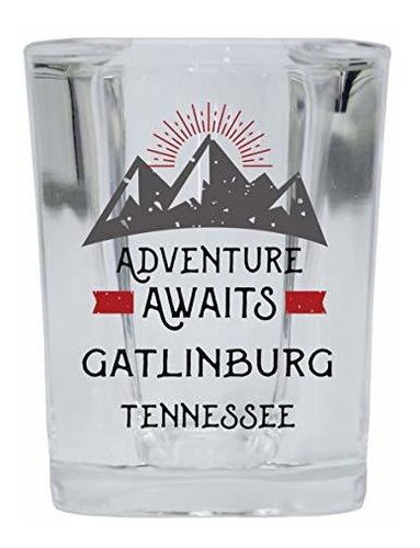 Gatlinburg Tennessee Souvenir 2 Ounce Square Base Liquor Sho